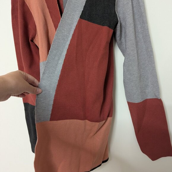 NWT Amalli Talli Pink/Grey/Camel Rust Combo Colorblock Cardigan size Large Tall - Picture 6 of 11